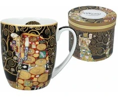 Carmani puodelis 400ml CAMIO G.Klimt Bučinys,juodas fonas
