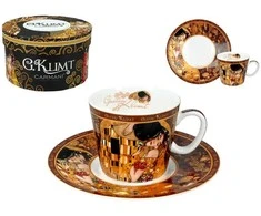 Carmani Puodelis su lėkštute 1vnt,100ml,G.Klimt" Bučinys"