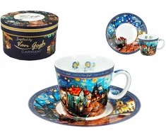 Carmani Puodelis su lėkštute 1vnt,100ml,Van Gogh