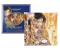 Carmani stiklo lėkštė 25x25cm,G.Klimt,Bučinys