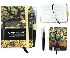 Carmani Užrašų knygutė 7,4x10,5cm+rašiklis G.Klimt"Mergina prie pianino"