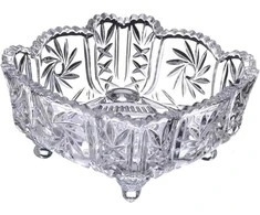 Crystal Bohemia Bohemia krištolinis dubuo 25cm ant kojelių, Pinwheel