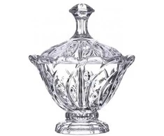 Crystal Bohemia Bohemia krištolinis indas su dangčiu 21,5cm