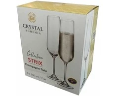 Crystal Bohemia Bohemia taurės šampanui 200ml 6vnt. "Strix"