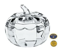 Crystal Bohemia Bohemia Indas su dangčiu 18cm."Moliūgas"