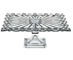 Crystal Bohemia Bohemia krištolinė tortinė ant kojelės 32cm,Pierced