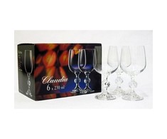 Bohemia Crystalex Raudono vyno taurės Claudia 230ml 6vnt