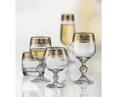 Crystalex Taurės brendžiui 250ml 6vnt dekoruotos "Claudia"