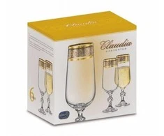 Crystalex Taurės šampanui 180ml 6vnt dekoruotos "Claudia"