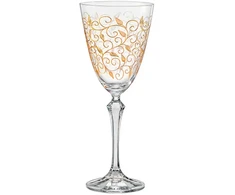 Crystalex Taurės vynui 350ml 6vnt, Leaves Gold, QH006