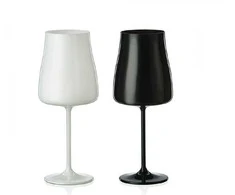 Crystalex Taurės vynui 400ml 2vnt "Juodas&amp;Baltas" balta/juoda