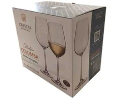 Crystalite Bohemia Taurės Columba baltam vynui 400 ml,6vnt