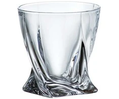 Crystalite Bohemia Stiklinės viskiui 340ml 6vnt,Quadro