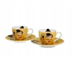 DUO Porcelianiniai espresso puodeliai su lėkštutėmis 110ml 2vnt,The Kiss