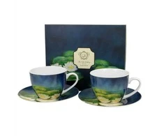 DUO Porcelianiniai puodeliai su lėkštutėmis 2vnt 250ml Monet Vandens lelijos