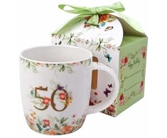 DUO Porcelianinis puodelis 400ml,"50 gimtadienis"