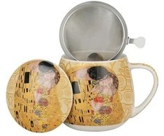 DUO Porcelianinis puodelis su sieteliu 430ml"Bučinys"