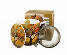 DUO Porcelianinis puodelis su sieteliu ir dangteliu 400ml, Medis
