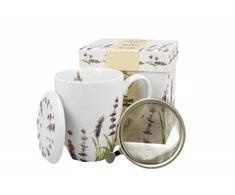 DUO Porceliano puodelis su sieteliu ir dangteliu 380ml,Lavander