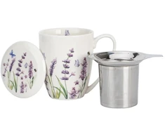 DUO Porceliano puodelis su sieteliu ir dangteliu 360ml,Lavander