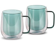 Lamart stikliniai puodeliai su dvigubomis sienelėmis 2vnt,250ml, LT9124, žali