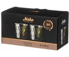Maku stiklinės 300ml 2vnt, medaus spalvos