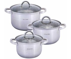 Kamille Puodų rinkinys 6d, (2,5l+3,8l+6,5l), nerūdijantis plienas
