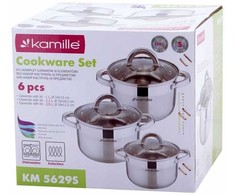 Kamille Puodų rinkinys 6d, (2,5l+3,8l+6,5l), nerūdijantis plienas