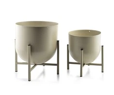 Mondeks Swen metaliniai vazonai su stovais 2vnt(24xh26/18,5xh21cm),smėlio spalvos