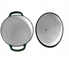 Troškintuvas ketaus, emaliuotas 5,6l, 28x28xh12cm, žalias