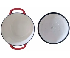 Troškintuvas ketaus,emaliuotas 5,6l, 28x28xh12cm, raudonas