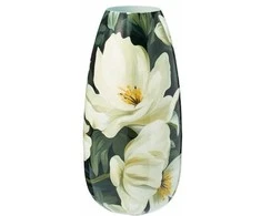 Home Styling Collection Vaza metalinė 30cm, baltos gėlės