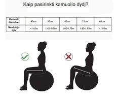 Gimnastikos kamuolys SPRINGOS 55cm Mėlynas