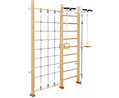 Medinė švediška gimnastikos sienelė SANRO CLIMBER natūrali, 243x174cm