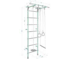 Sanro Sporto kompleksas (gimnastikos sienelė) MAGIC mėtinė-pilka, 217x58cm