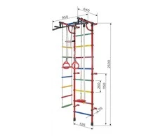 Sanro Sporto kompleksas (gimnastikos sienelė) RAINBOW balta-juoda, 230x52,5cm