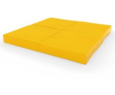 Sulankstomas gimnastikos čiužinys SANRO 100x100x10 cm geltonas (4 dalių)