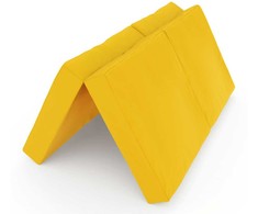 Sulankstomas gimnastikos čiužinys SANRO 100x100x10 cm geltonas (4 dalių)