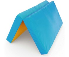 Sulankstomas gimnastikos čiužinys SANRO 100x100x10 cm mėlynai-geltonas