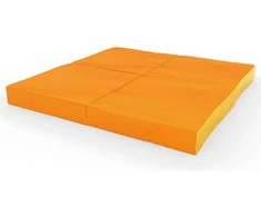 Sulankstomas gimnastikos čiužinys SANRO 100x100x10 cm oranžinis-geltonas (4 dalių)