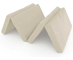 Sulankstomas gimnastikos čiužinys SANRO 200x100x10 cm kreminis (4 dalių)