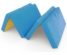 Sulankstomas gimnastikos čiužinys SANRO 200x100x10 cm mėlynai-geltonas (4 dalių)