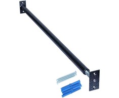 Tarp sienų/durų staktos montuojamas skersinis SANRO-2, tamsiai pilkas reguliuojamo ilgio (87-97cm), iki 130kg