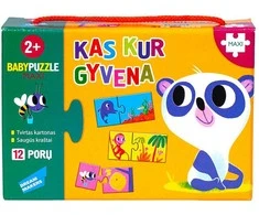 Baby Puzzle dėlionė mažiausiems Kas kur gyvena 24 detalės