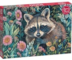 CherryPazzi dėlionė Raccon in Flowers 1000 det
