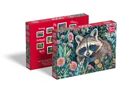 CherryPazzi dėlionė Raccon in Flowers 1000 det