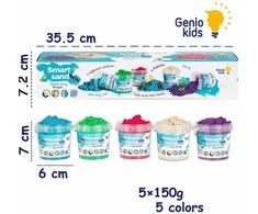 Genio kids išmanusis smėlis rinkinys 5 spalvos, 750 g