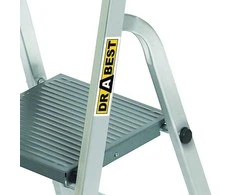 Buitinės kopėčios DRABEST ALD5 (150 kg) vienpusės su turėklu ir lentyna, 5 pakopų