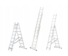 Daugiafunkcinės aliuminio kopėčios, Drabest HOME 3x11, 150 kg