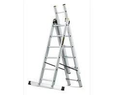 Braket DRABEST PRO aliuminio kopėčios 3 dalių, 3x6 pakopos, 150 kg